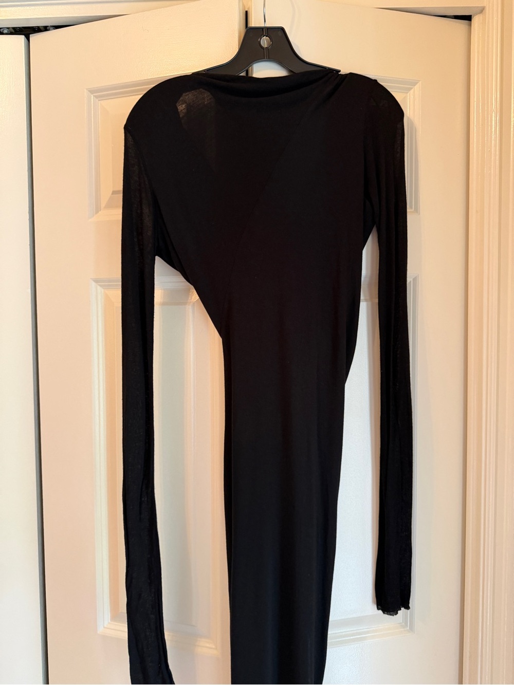 Rick Owens Jade Open Back Jersey Gown with Slits - Picture 3 of 9